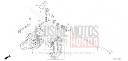 BREMSPLATTE, HINTEN CRF125FBS de 2025